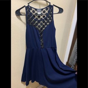 Dots navy skater dress